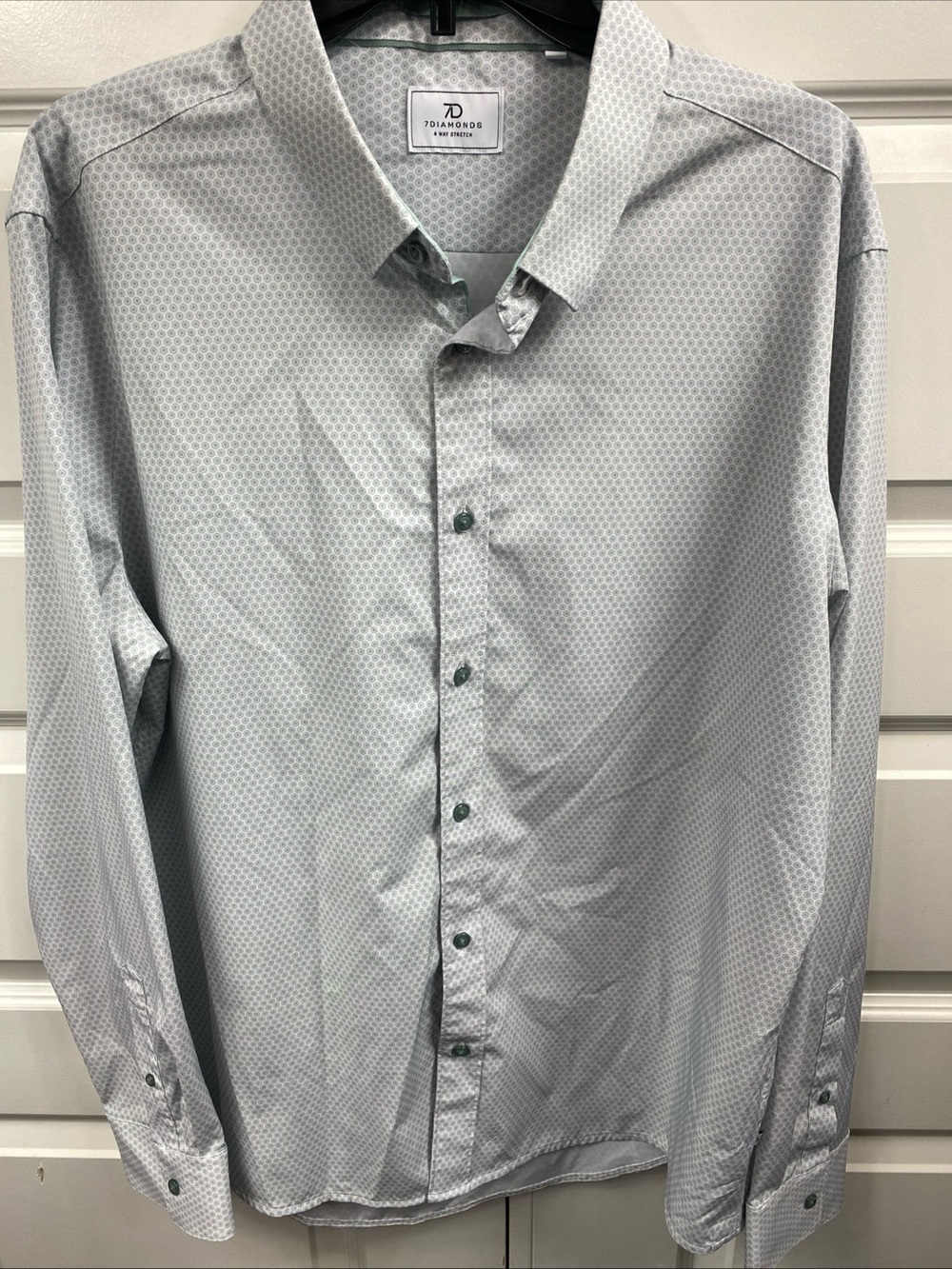 7 Diamonds Shirt 4 way Stretch performance Abstract All Over Print XL Extra LG